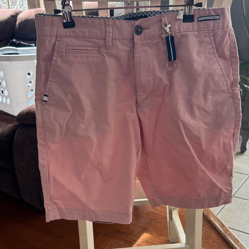 Denim & Flower Pink Flat Front Men's Shorts